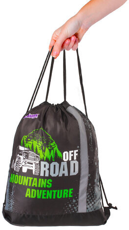 Мешок для обуви ЮНЛАНДИЯ, светоотражающая полоса, 47х37 см, "Offroad", 229168