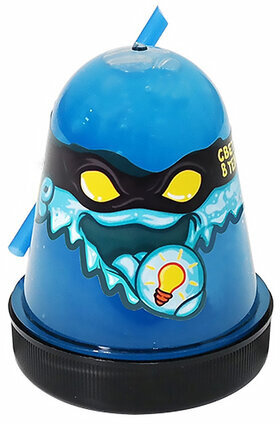Слайм (лизун) "Slime Ninja", светится в темноте, синий, 130 г, ВОЛШЕБНЫЙ МИР, S130-20