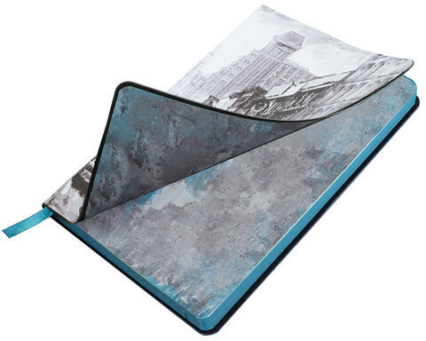 Блокнот А5 (143x210 мм), BRAUBERG VISTA "Old New York", под кожу, гибкий, 80 л., 112062