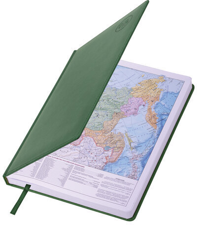 Ежедневник датированный 2023 БОЛЬШОЙ ФОРМАТ 210х297 мм А4, BRAUBERG "Favorite", зеленый, 113906