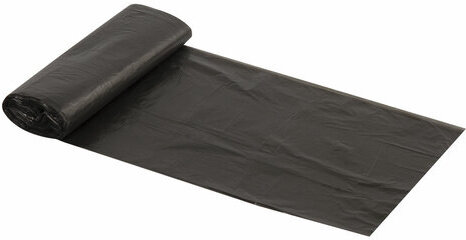 Мешки для мусора 30 л, черные, в рулоне 20 шт., ПНД 5 мкм, 47х55 см, ЛЮБАША эконом, 605329