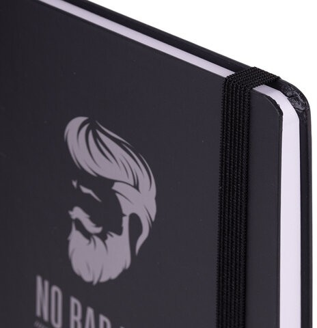 Ежедневник недатированный с резинкой А5 (145х203 мм), BRAUBERG, твердый, 128 л., "Барбер", 114559