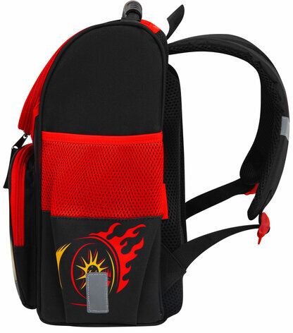 Ранец ПИФАГОР BASIC, 1 отделение, 3 кармана, эргономичная спинка, "Cool wheels", 35х28х18 см, 272045