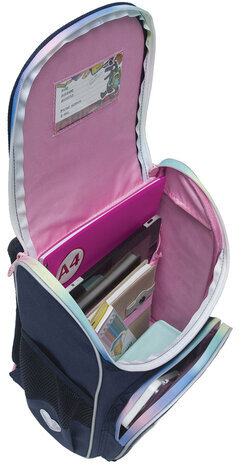 Ранец GRIZZLY анатомическая спинка, с мешком для обуви, для девочек, ALICORN, 33х25х13 см, RAm-484-1/1