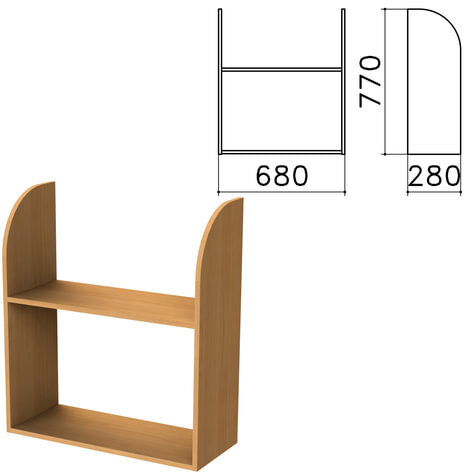 Полка навесная настенная "Монолит", 680х280х770 мм, цвет бук бавария, ПМ40.1