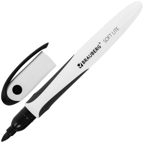 Маркеры стираемые для белой доски НАБОР 4 ЦВЕТА, BRAUBERG "SOFT LITE", 3 мм, резиновая вставка, 152107