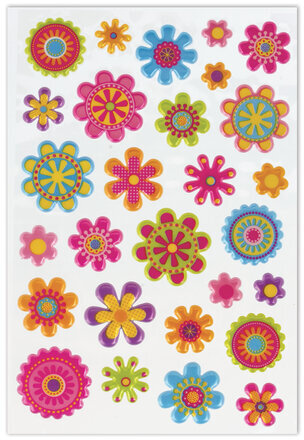 Наклейки зефирные "Цветы", многоразовые, перламутровые, 10х15 см, ЮНЛАНДИЯ, 661836