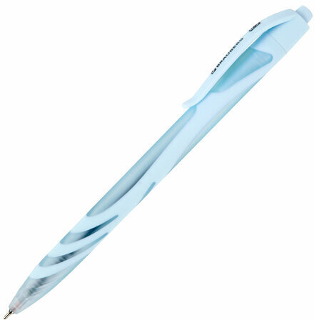 Ручка шариковая автоматическая BRAUBERG ULTRA COLOR PASTEL, soft-touch, СИНЯЯ, пишущий узел 0,7 мм, линия 0,35 мм, 144204
