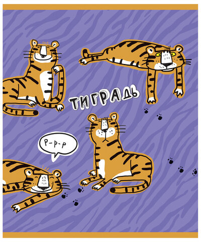 Тетрадь А5 48 л. ПЗБМ, скоба, клетка, фольга, конгрев, TWIN лак, "Тиградь" (5 видов), 029135