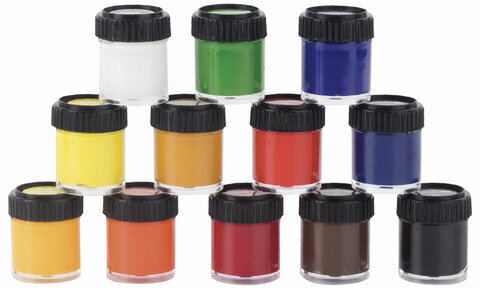 Гуашь художественная BRAUBERG ART CLASSIC, НАБОР 12 цветов в баночках по 22 мл, 191585