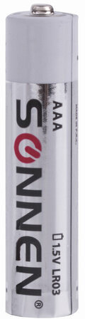 Батарейки КОМПЛЕКТ 10 шт, SONNEN Alkaline, AAA (LR03, 24А), алкалиновые, мизинчиковые, в коробке, 451089