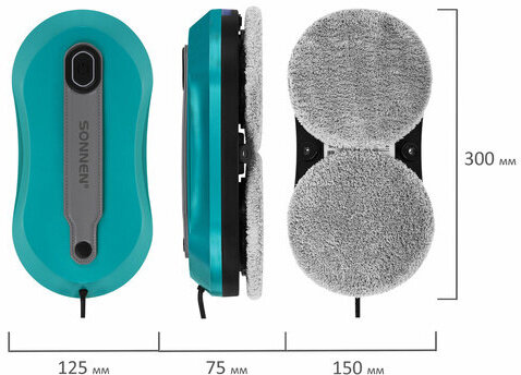 Робот-мойщик окон SONNEN Tech RWC-124 DUAL SPRAY, датчик от падения, 26 салфеток, приложение, 456237