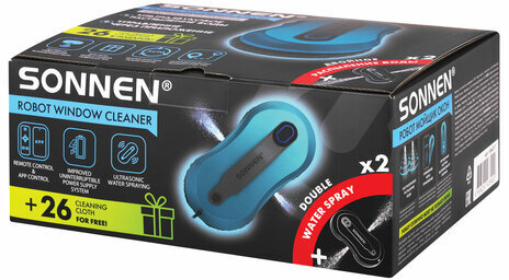 Робот-мойщик окон SONNEN Tech RWC-124 DUAL SPRAY, датчик от падения, 26 салфеток, приложение, 456237