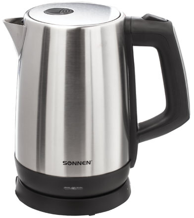Чайник SONNEN KT-1785, 1,7 л, 2200 Вт, закрытый нагревательный элемент, нержавеющая сталь, 453420