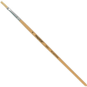 Кисть ПИФАГОР, ЩЕТИНА, плоская, № 4, деревянная лакированная ручка, 200871