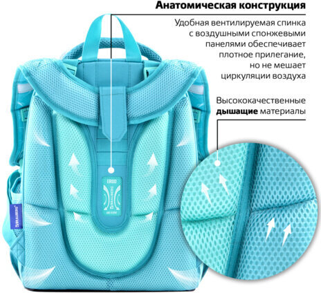 Ранец BRAUBERG PREMIUM, 2 отделения, с брелком, "Happy friendship", 38х29х16 см, 270591