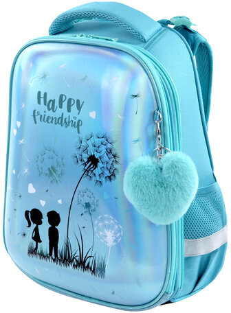 Ранец BRAUBERG PREMIUM, 2 отделения, с брелком, "Happy friendship", 38х29х16 см, 270591