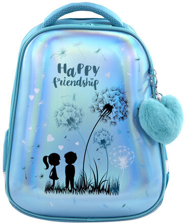 Ранец BRAUBERG PREMIUM, 2 отделения, с брелком, "Happy friendship", 38х29х16 см, 270591
