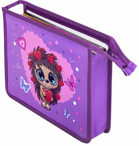 Папка для тетрадей ПИФАГОР А5, 1 отделение, пластик, на молнии, "Awesome", 271494