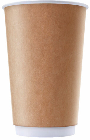 Стакан одноразовый бумажный 400/530 мл, КОМПЛЕКТ 25 шт., двухслойный, Kraft, холодные/горячие напитки, ФОРМАЦИЯ, DW90-530-1182