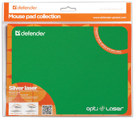 Коврик для мыши DEFENDER Silver opti-laser, полипропилен+ PU, 220х180х0,4 мм, 5 видов, 50410