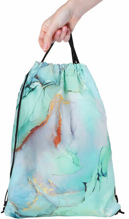 Мешок для обуви BRAUBERG большой удобный с ручкой, 51х41 см, "Mint marble", 271594