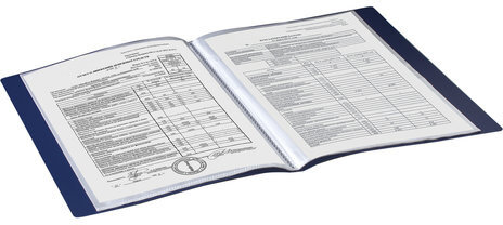 Папка 20 вкладышей BRAUBERG "Contract", синяя, вкладыши-антиблик, 0,7 мм, бизнес-класс, 221772