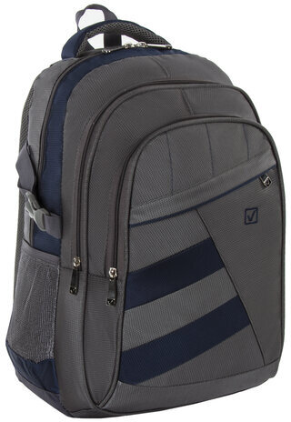 Рюкзак BRAUBERG "MainStream 2", 35 л, размер 45х32х19 см, ткань, серо-синий, 224446