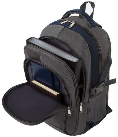 Рюкзак BRAUBERG "MainStream 2", 35 л, размер 45х32х19 см, ткань, серо-синий, 224446
