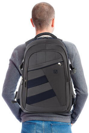 Рюкзак BRAUBERG "MainStream 2", 35 л, размер 45х32х19 см, ткань, серо-синий, 224446