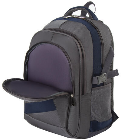Рюкзак BRAUBERG "MainStream 2", 35 л, размер 45х32х19 см, ткань, серо-синий, 224446