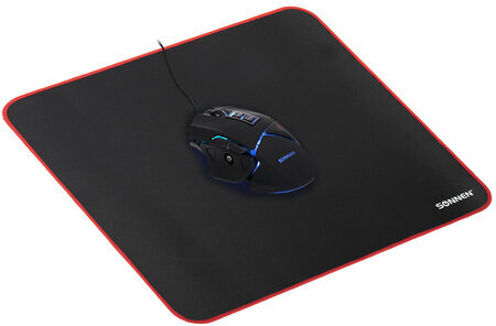 Коврик компьютерный для мыши большой SONNEN "CYBER OUTLAW", ткань + резина, 400х355х3 мм, 513616