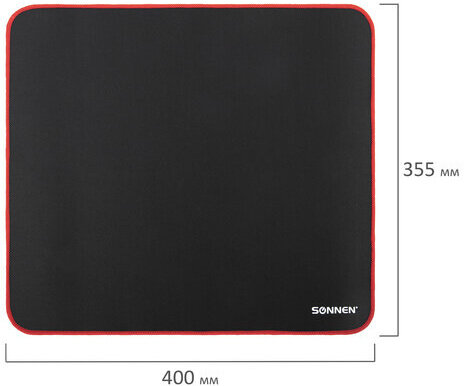 Коврик компьютерный для мыши большой SONNEN "CYBER OUTLAW", ткань + резина, 400х355х3 мм, 513616
