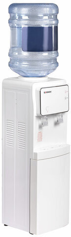 Кулер для воды SONNEN FSE-02i, напольный, НАГРЕВ/ОХЛАЖДЕНИЕ ЭЛЕКТРОННОЕ, шкаф, 2 крана, белый, 455742