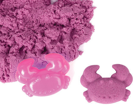 Песок для лепки кинетический ЮНЛАНДИЯ, розовый, 500 г, 2 формочки, ведерко, 104997