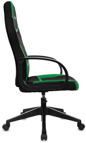 Кресло компьютерное BRABIX "Alpha GM-018", ткань/экокожа, черное/зеленое, 532639, GM-018_532639