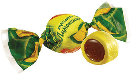 Карамель РОТ ФРОНТ "Лимончики", с фруктовой начинкой, 1 кг, пакет, РФ14200