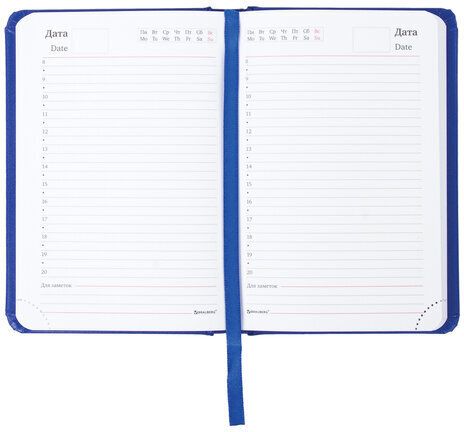 Ежедневник недатированный МАЛЫЙ ФОРМАТ А6 (100x150 мм) BRAUBERG "Select", балакрон, 160 л., синий, 111686