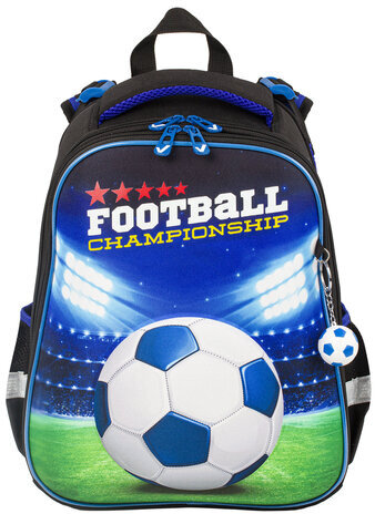 Ранец BRAUBERG PREMIUM, 2 отделения, с брелком, "Football champion", 3D панель, 38х29х16 см, 229911