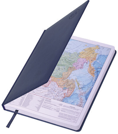 Ежедневник датированный 2023 БОЛЬШОЙ ФОРМАТ 210х297 мм А4, BRAUBERG "Favorite", синий, 113908