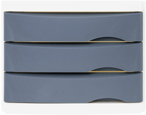 Бокс с 3 выдвижными лотками, корпус светлый, лотки серые, 235х300х355 мм, BRAUBERG "Office-Expert", 238040