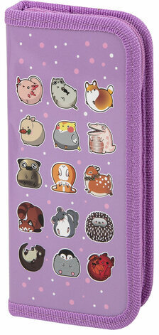 Пенал ПИФАГОР, 1 отделение, ламинированный картон, 19х9 см, &quot;Animals&quot;, 271099