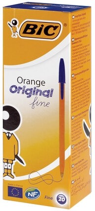 Ручка шариковая BIC "Orange", СИНЯЯ, корпус оранжевый, узел 0,8 мм, линия письма 0,3 мм, 8099221