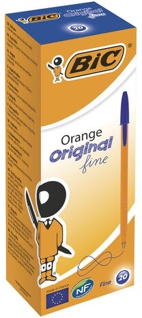 Ручка шариковая BIC "Orange", СИНЯЯ, корпус оранжевый, узел 0,8 мм, линия письма 0,3 мм, 8099221