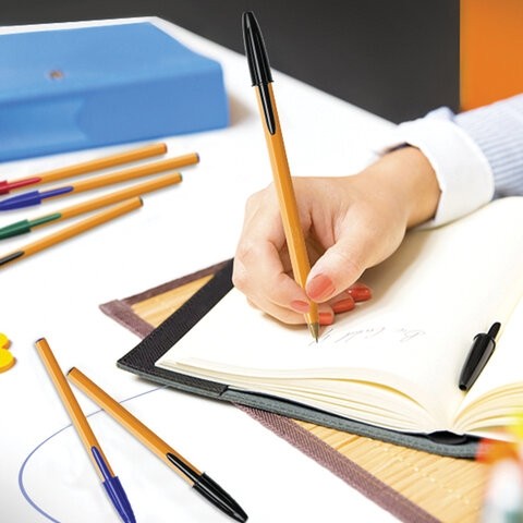 Ручка шариковая BIC "Orange", СИНЯЯ, корпус оранжевый, узел 0,8 мм, линия письма 0,3 мм, 8099221