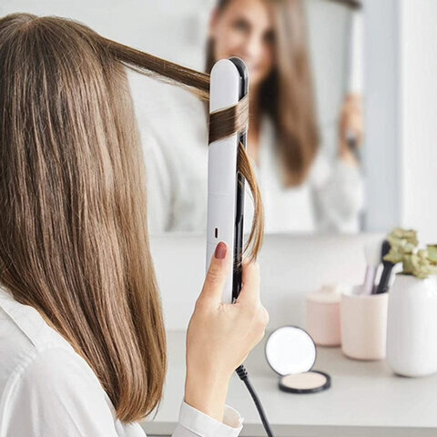 Выпрямитель для волос ROWENTA Optiliss SF3210F0, 10 режимов нагрева 130-230 °С, керамика, белый, 1830007885