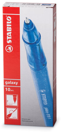Ручка шариковая STABILO "Galaxy", СИНЯЯ, корпус тонированный с блестками, узел 0,7 мм, линия письма 0,38 мм, 818/41