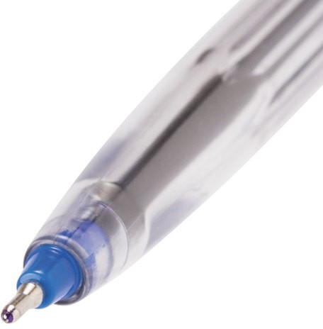 Ручка шариковая масляная BRAUBERG "Ice", СИНЯЯ, корпус прозрачный, узел 0,6 мм, линия письма 0,3 мм, 142686