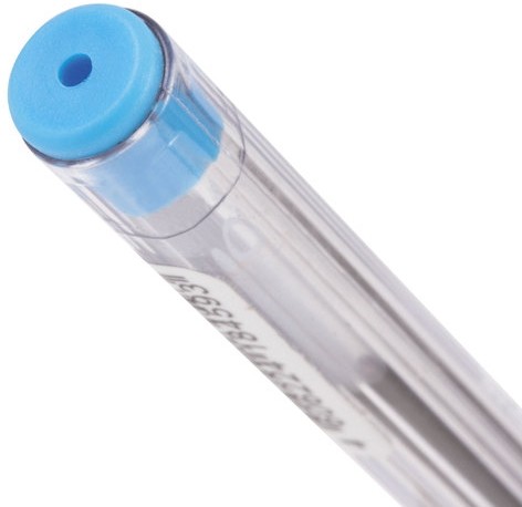 Ручка шариковая масляная BRAUBERG "Ice", СИНЯЯ, корпус прозрачный, узел 0,6 мм, линия письма 0,3 мм, 142686