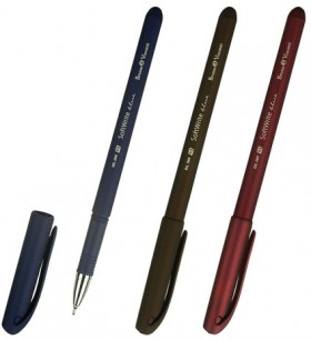 Ручка шариковая масляная BRUNO VISCONTI "SoftWrite", СИНЯЯ, корпус ассорти, узел 0,5 мм, линия письма 0,3 мм, 20-0088